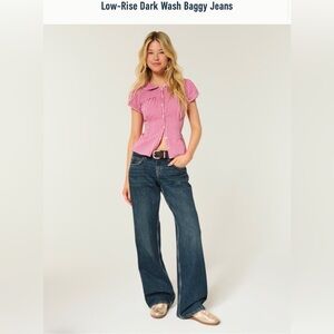 Hollister Low-Rise Dark Wash Baggy Jeans